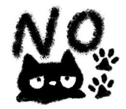 Very cute crayon black cat sticker #13914818