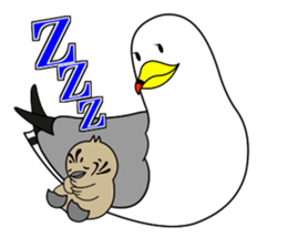 Squid and Black-tailed gull sticker #13914995