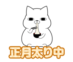 Cat is a straight face even in Winter sticker #13919341