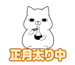 Cat is a straight face even in Winter sticker #13919341