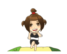 Girls smile sticker #13920231