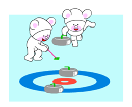 Winter sports competition by cute bear sticker #13920790