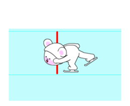 Winter sports competition by cute bear sticker #13920795