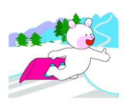 Winter sports competition by cute bear sticker #13920796