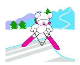 Winter sports competition by cute bear sticker #13920797