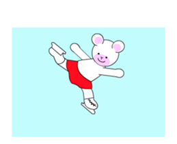 Winter sports competition by cute bear sticker #13920802