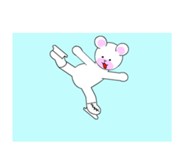 Winter sports competition by cute bear sticker #13920803