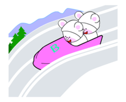 Winter sports competition by cute bear sticker #13920807