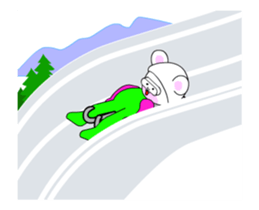 Winter sports competition by cute bear sticker #13920809