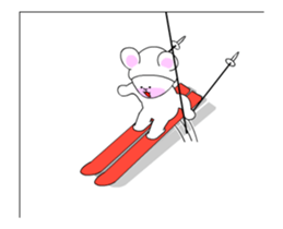 Winter sports competition by cute bear sticker #13920810