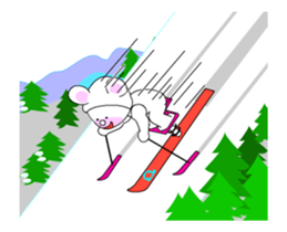 Winter sports competition by cute bear sticker #13920812