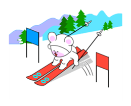 Winter sports competition by cute bear sticker #13920813