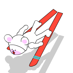 Winter sports competition by cute bear