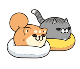 Plump dog & Plump cat sticker #13924994