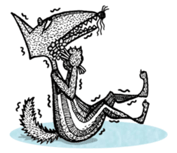 Big Wolve do not eat me! characters sticker #13927612