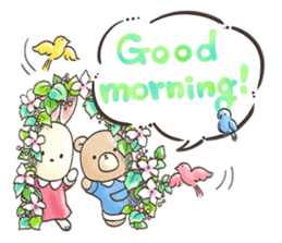 Cute bear and rabbit 9 by Torataro sticker #13928262