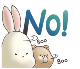 Cute bear and rabbit 9 by Torataro sticker #13928271