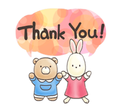 Cute bear and rabbit 9 by Torataro sticker #13928272