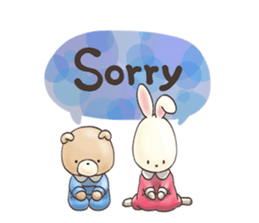 Cute bear and rabbit 9 by Torataro sticker #13928273