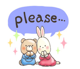 Cute bear and rabbit 9 by Torataro sticker #13928276