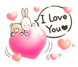 Cute bear and rabbit 9 by Torataro sticker #13928286