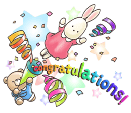 Cute bear and rabbit 9 by Torataro sticker #13928290