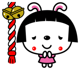 bobbed hair head Zoo Winter sticker #13932922