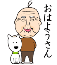 An old man and dog sticker #13935078