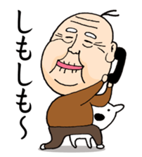 An old man and dog sticker #13935082