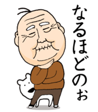 An old man and dog sticker #13935083