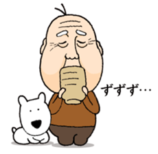 An old man and dog sticker #13935084