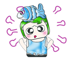 Mr. Tama and fish. ^_^ sticker #13936444