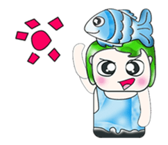 Mr. Tama and fish. ^_^ sticker #13936454