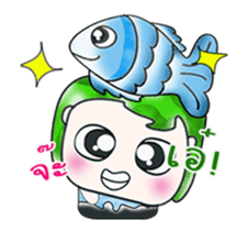 Mr. Tama and fish. ^_^ sticker #13936456