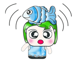 Mr. Tama and fish. ^_^ sticker #13936458