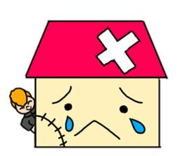 Funny house stamp sticker #13937335