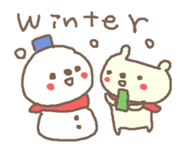 Winter bear and snow man! sticker #13939702
