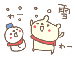 Winter bear and snow man! sticker #13939713