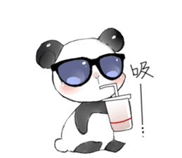 Naughty cute panda sticker #13945797