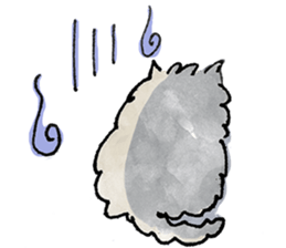 Lazy fluffy chinchilla cat "Wataro" sticker #13949322