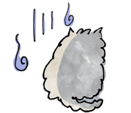 Lazy fluffy chinchilla cat "Wataro" sticker #13949322