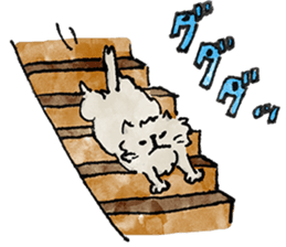 Lazy fluffy chinchilla cat "Wataro" sticker #13949324