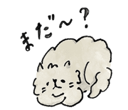Lazy fluffy chinchilla cat "Wataro" sticker #13949328