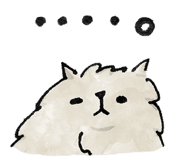 Lazy fluffy chinchilla cat "Wataro" sticker #13949344