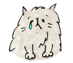 Lazy fluffy chinchilla cat "Wataro" sticker #13949356