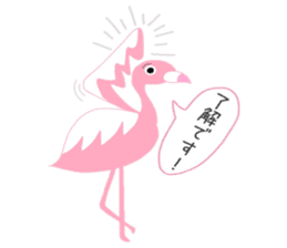 Pink Flamingo Winter version sticker #13953410