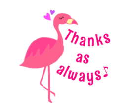 Pink Flamingo Winter version sticker #13953411