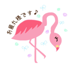 Pink Flamingo Winter version sticker #13953412