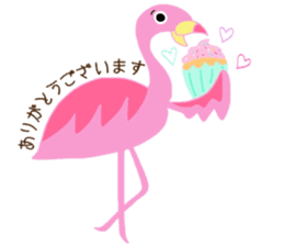 Pink Flamingo Winter version sticker #13953413