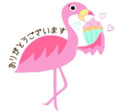 Pink Flamingo Winter version sticker #13953413